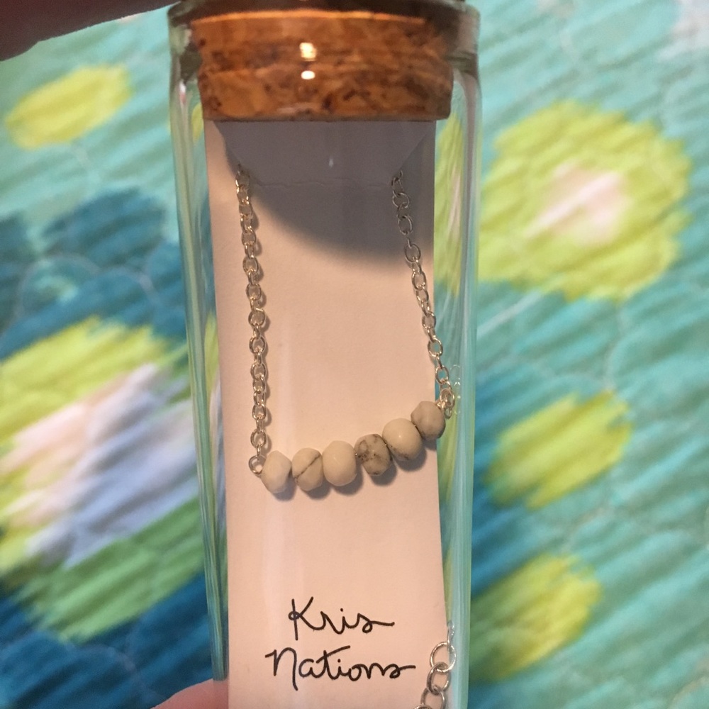 Kris Nations’s Howlite necklace!